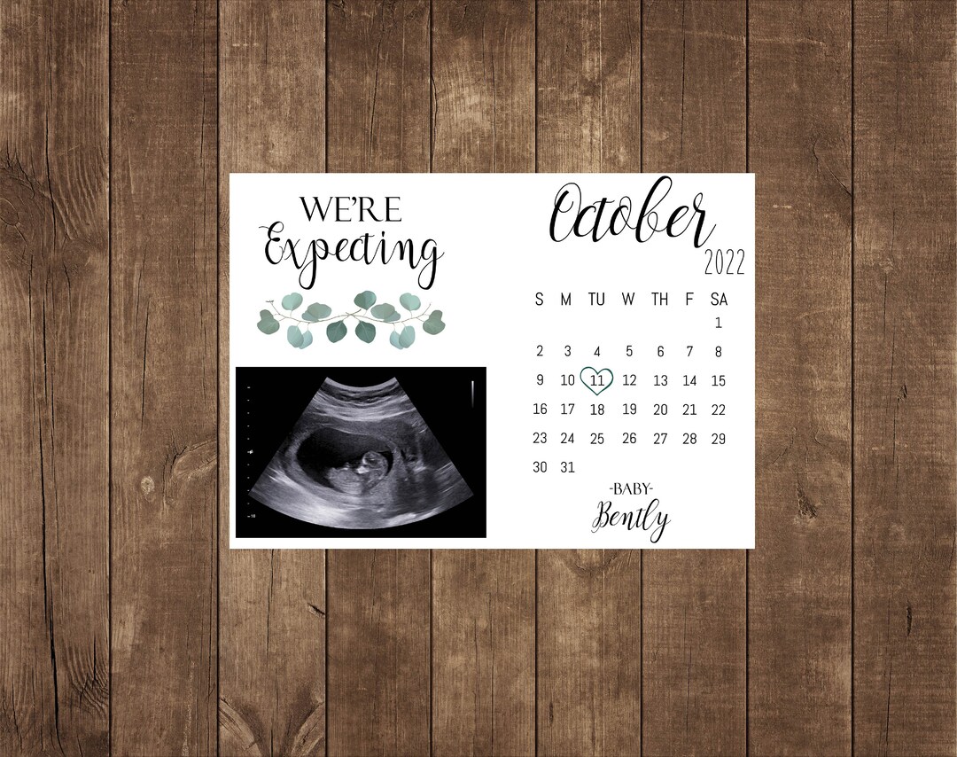 Pregnancy Announcement Printable Card Baby Announcement Expecting ...