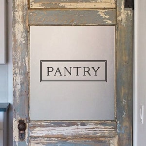 PANTRY Label Removable Vinyl Glass Door Decal Sticker Transfer. As seen on Mrs Hinch Home. image 1