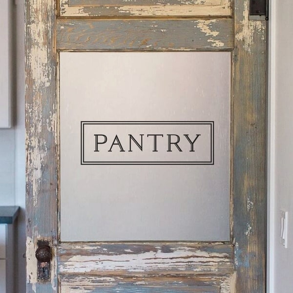 PANTRY Label - Removable Vinyl Glass Door Decal Sticker Transfer. As seen on Mrs Hinch Home.