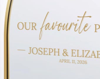 Wedding Seating Chart Vinyl Label: Personalised Names & Date (for Mirror, Glass, Acrylic)