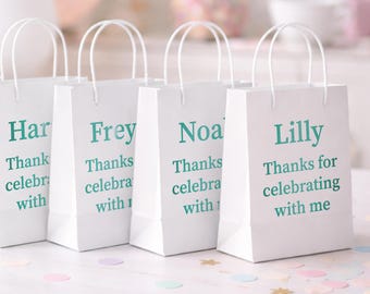 Personalised Party Bag Name Labels. Custom Name Stickers in any Colour - Kids Party Favours - Goodie Bag Labels - Birthday Party Labels