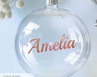 Personalized Christmas Bauble Name Label - Festive Ornament Decoration