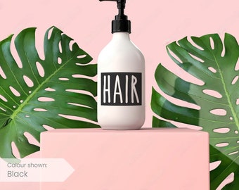 Waterproof Bathroom Bottle Labels, Reusable, Custom Font (Set of 3)