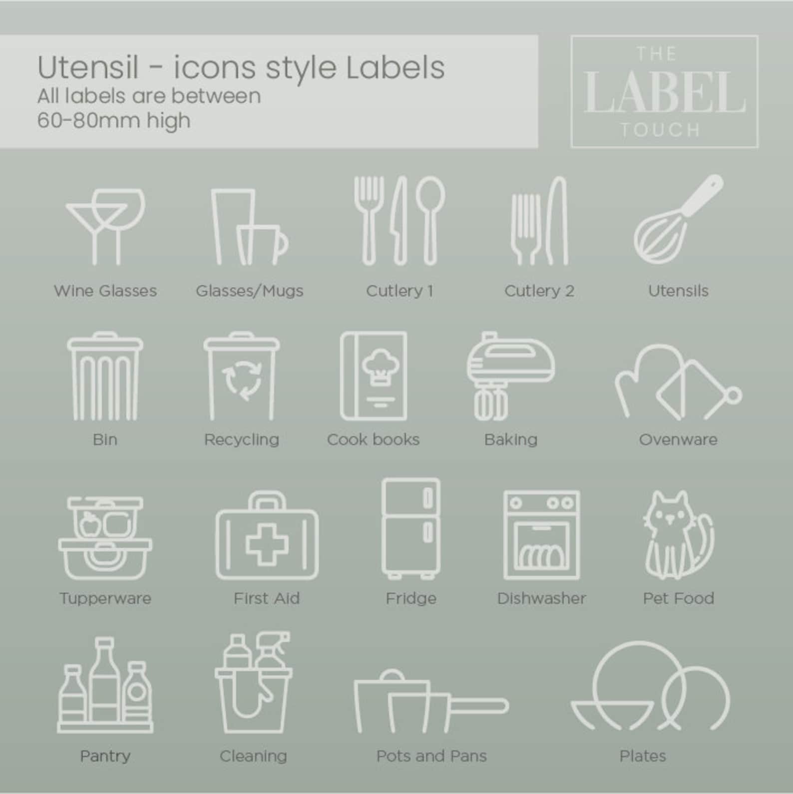 Kitchen Utensil Labels for Labelling All Your Most Used Etsy