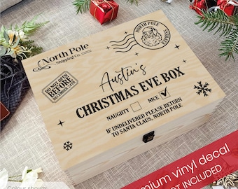 Personalized Christmas Eve Box Decal – Custom Name Vinyl Sticker