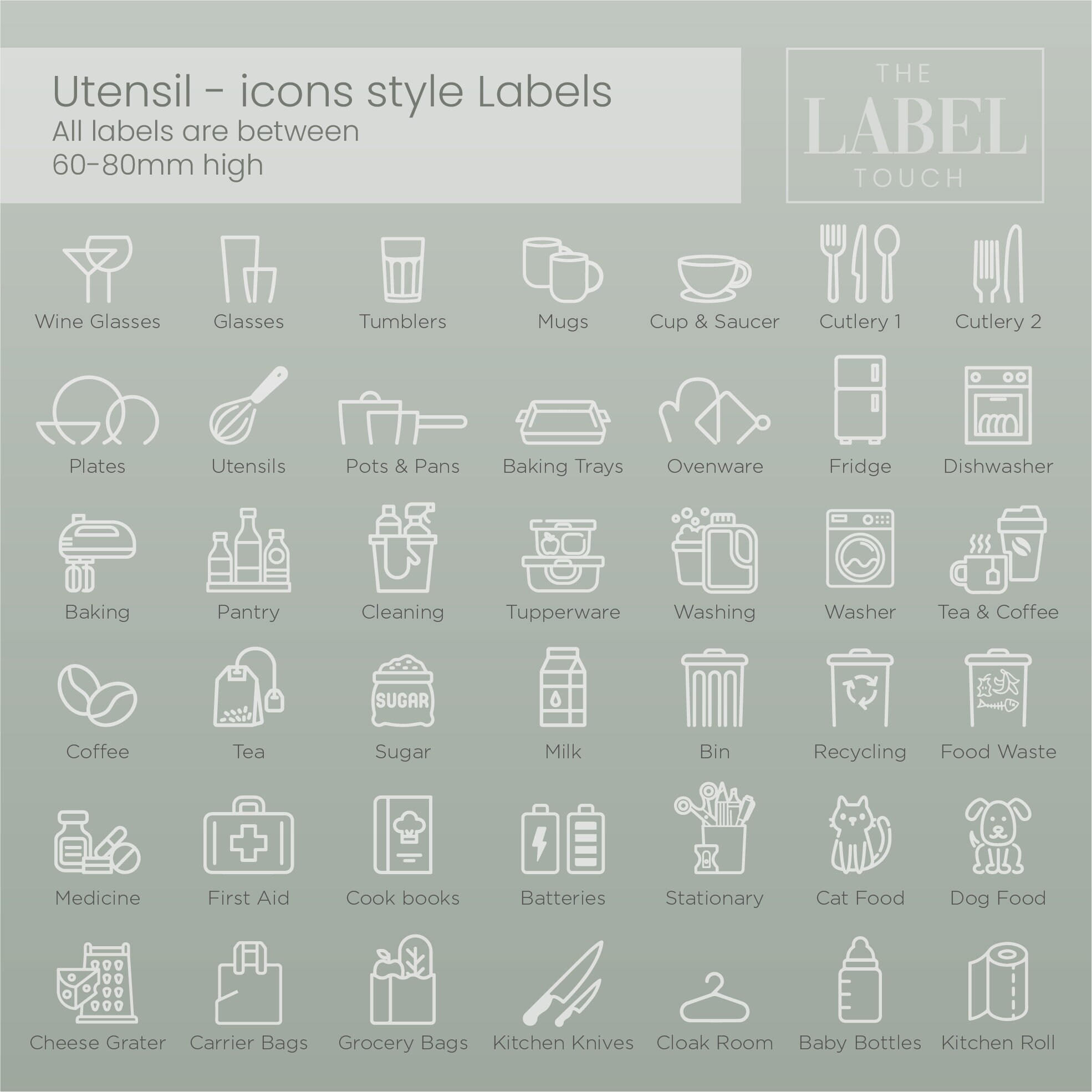 Kitchen Utensil Labels for Labelling All Your Most Used Etsy UK