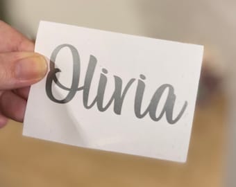 Personalised Vinyl Name Labels - For water bottles, wedding décor, wine glasses, bridesmaid names, custom stickers, Balloons, lunchboxes.