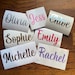 Personalised Vinyl Name Labels - For water bottles, wedding décor, wine glasses, bridesmaid names, custom stickers, Balloons, lunchboxes. 
