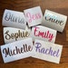 Personalised Vinyl Name Labels - For water bottles, wedding décor, wine glasses, bridesmaid names, custom stickers, Balloons, lunchboxes. 