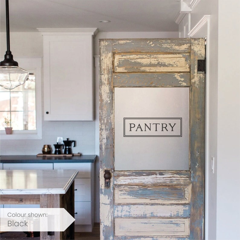 PANTRY Label Removable Vinyl Glass Door Decal Sticker Transfer. As seen on Mrs Hinch Home. image 1