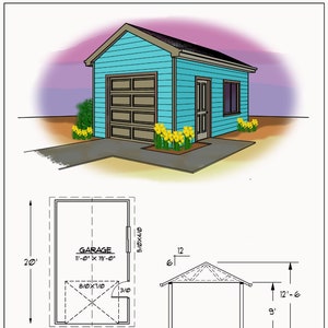 12&#39; X 20&#39; one car garage plans