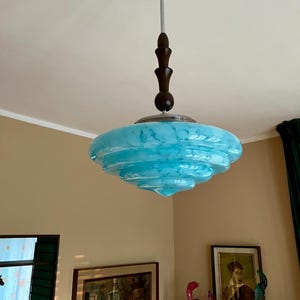 Żyrandol ze szkła Murano w stylu art déco