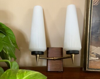 Vintage 1950's Stilnovo Wooden Wall Lamp