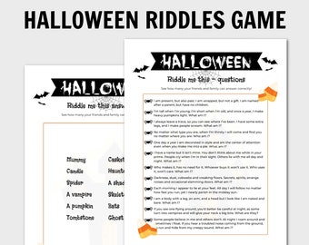 Halloween Riddle Game for Kids, Halloween Party Game, Halloween Riddle Game, Riddle Me This Game, Printable Halloween Game