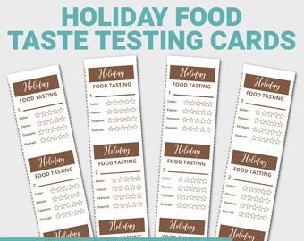 Hoja de puntuación para la cata de comida navideña, notas de cata imprimibles (descarga digital)