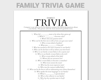 Family Reunion Trivia Game, Family Game Night, Editable Family Reunion Games, Fun Family Reunion Game, Family Reunion Icebreaker