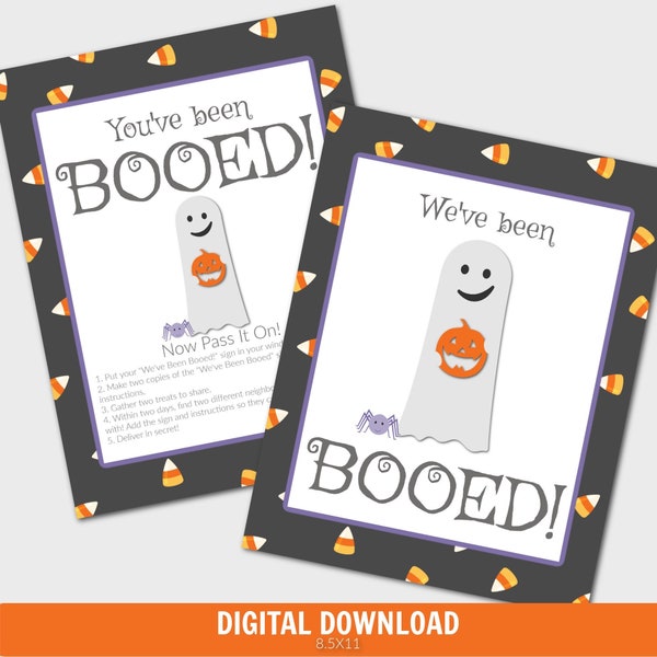 You've Been Booed Halloween Tag, You've Been Booed Sign, You've Been Booed Game, Neighbor Game, Printable Booed Game