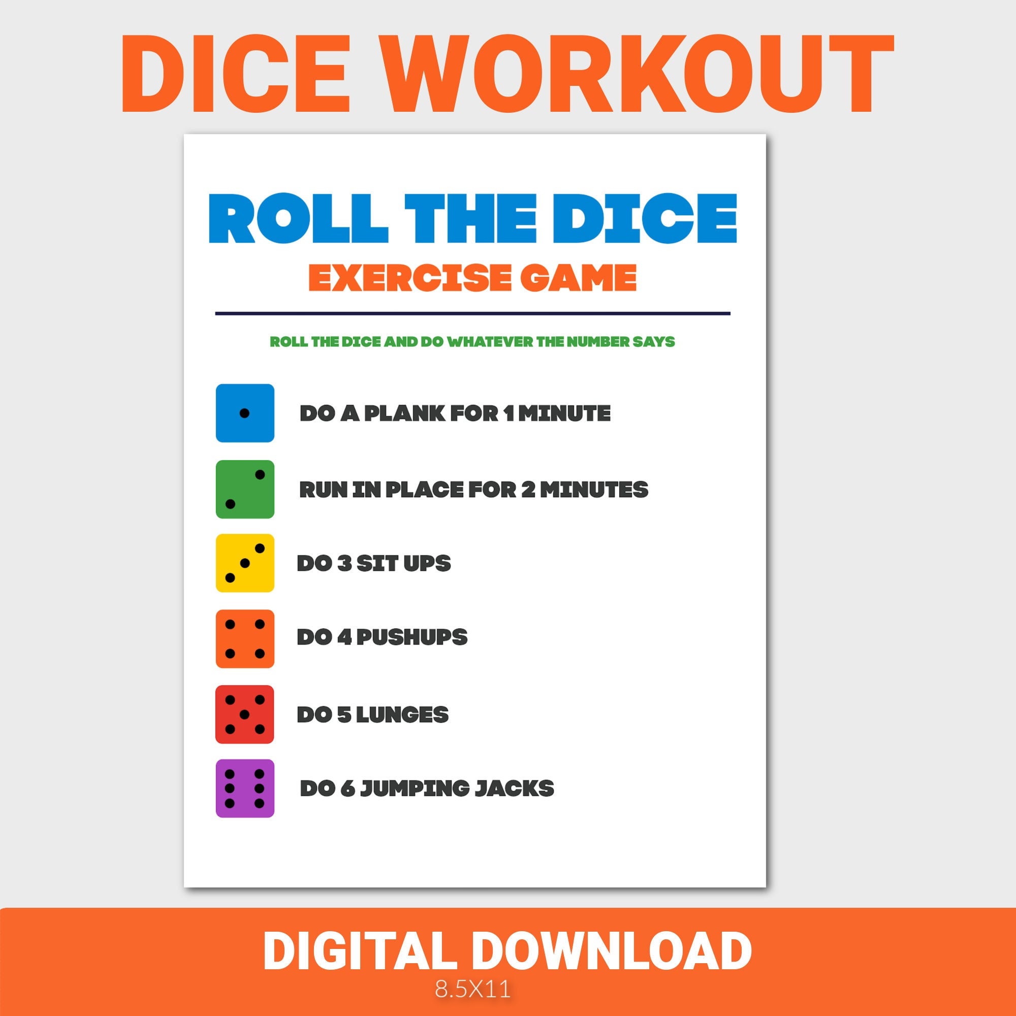 Daily Routine Dice Game 