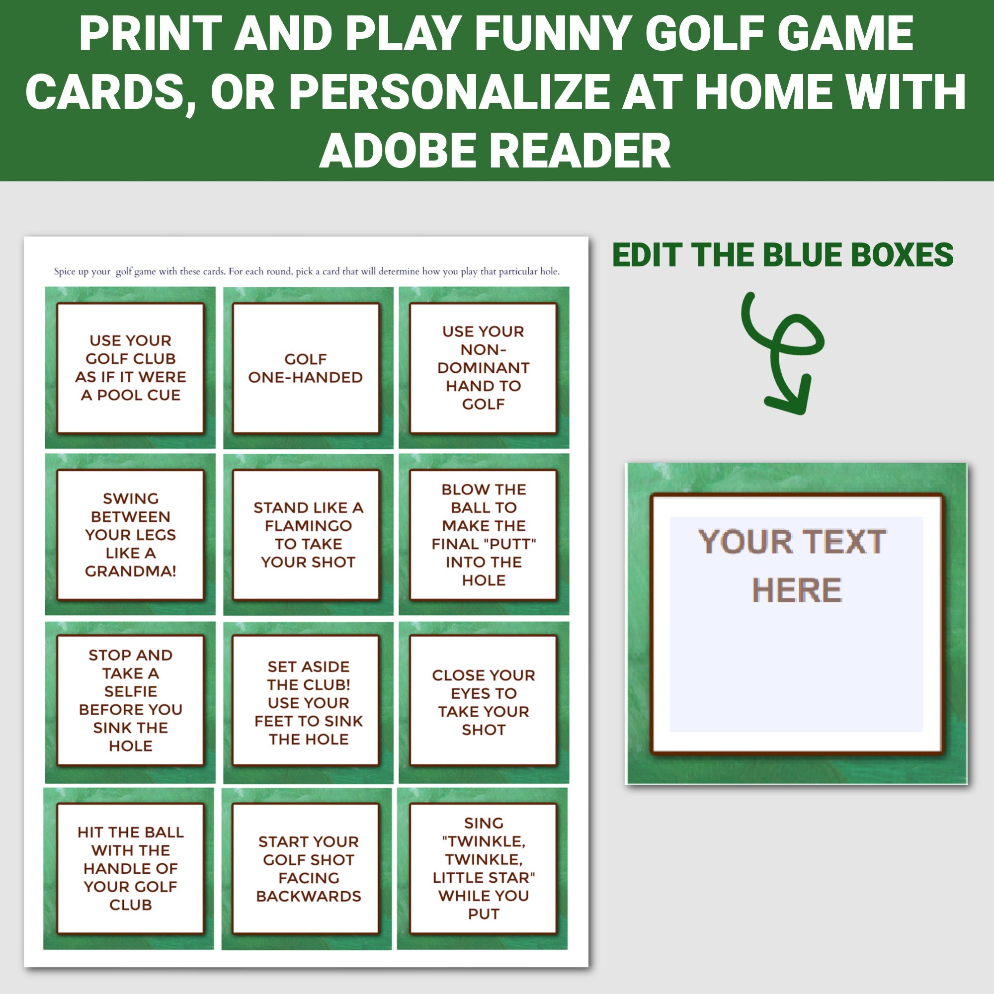 Editable Mini Golf Scorecard, Golf Party Scorecard, Golf Birthday, Golf ...