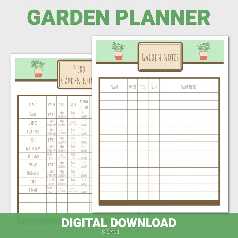 Garden Planner and Tracker, Garden Notes, Garden Planner for Kids ...