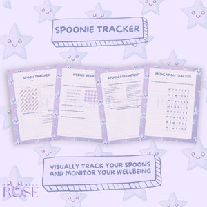 Spoonie Tracker Chronic Illness Journal Spoonie Journal Wellbeing Tracker PDF Download File image 1