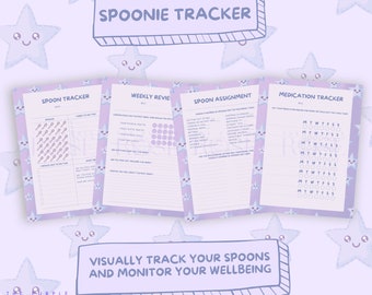 Spoonie Tracker | Chronic Illness Journal | Spoonie Journal | Wellbeing Tracker PDF Download File