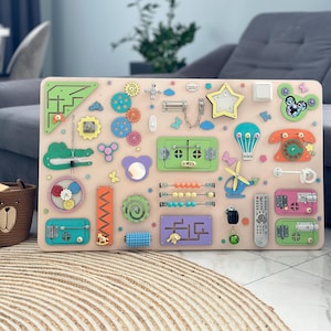 Large busy board toddler, sensory board, montessori toys, 1st birthday gift, toddler busy board, personalized busy board, christmas gift