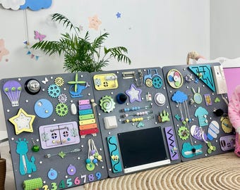 Grande lavagna interattiva per bambini piccoli, attività sensoriale Montessori, pannello educativo