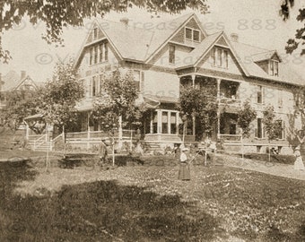Vintage picture of the Westholm Hotel, in Stamford, NY - 1800's