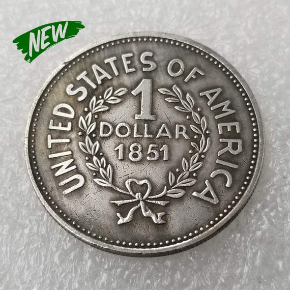 1851 Indian 1 Dollar Silver USA Silver Coins US Etsy