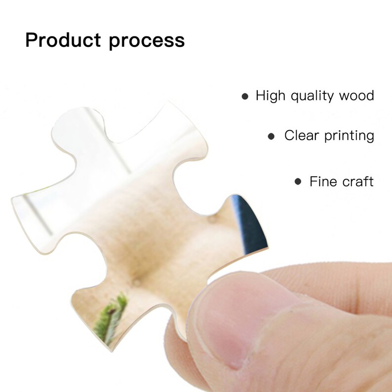 Custom Wood Photo Puzzle With Frame Personalized Picture Text Etsy