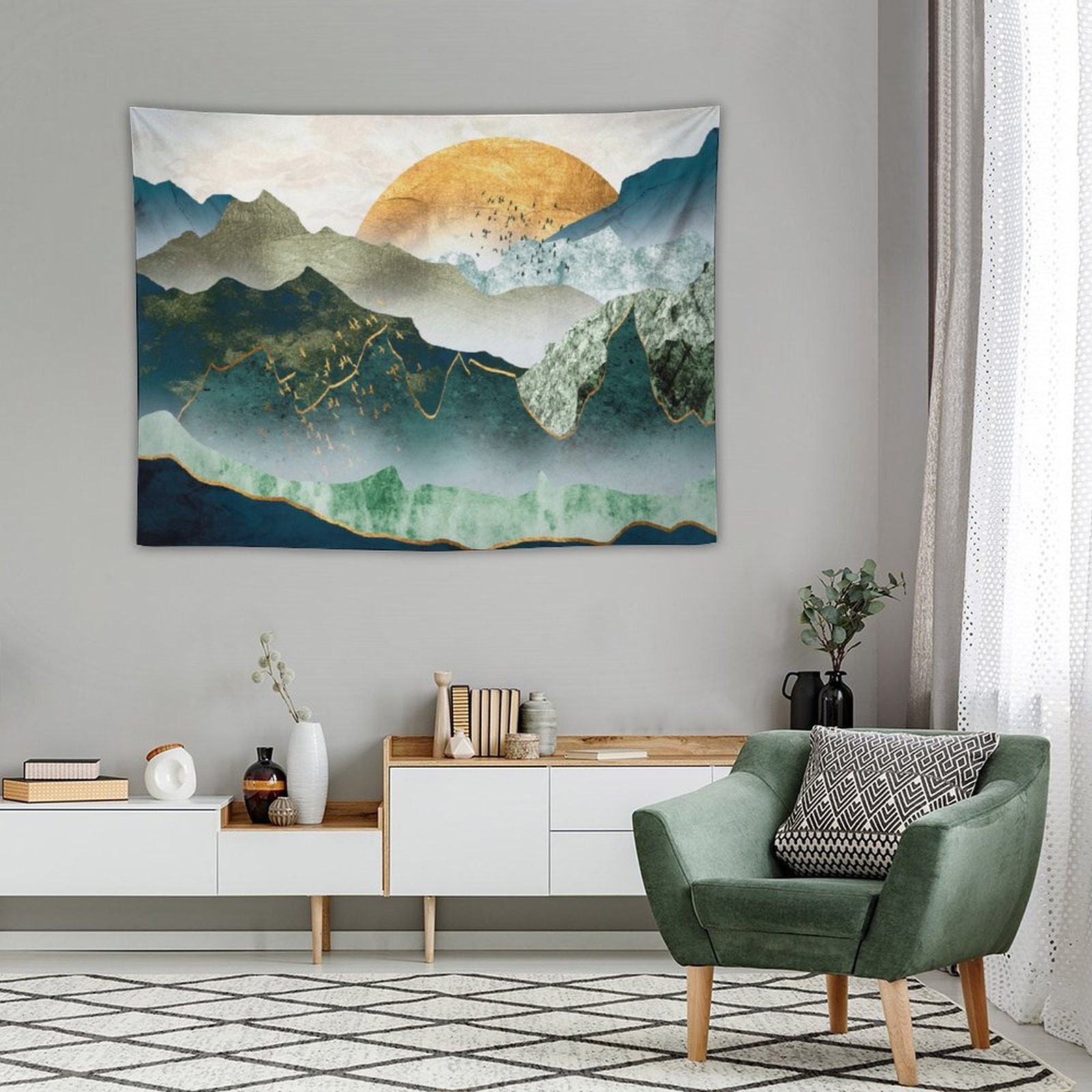 Abstract mountain tapestry sale
