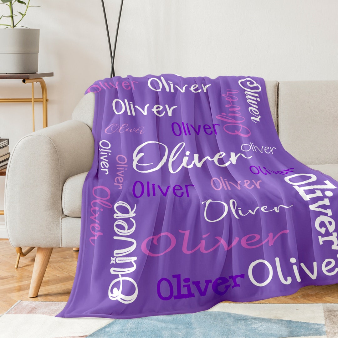 Custom Name Blanket, Personalized Monogram Blanket for Kids Youth