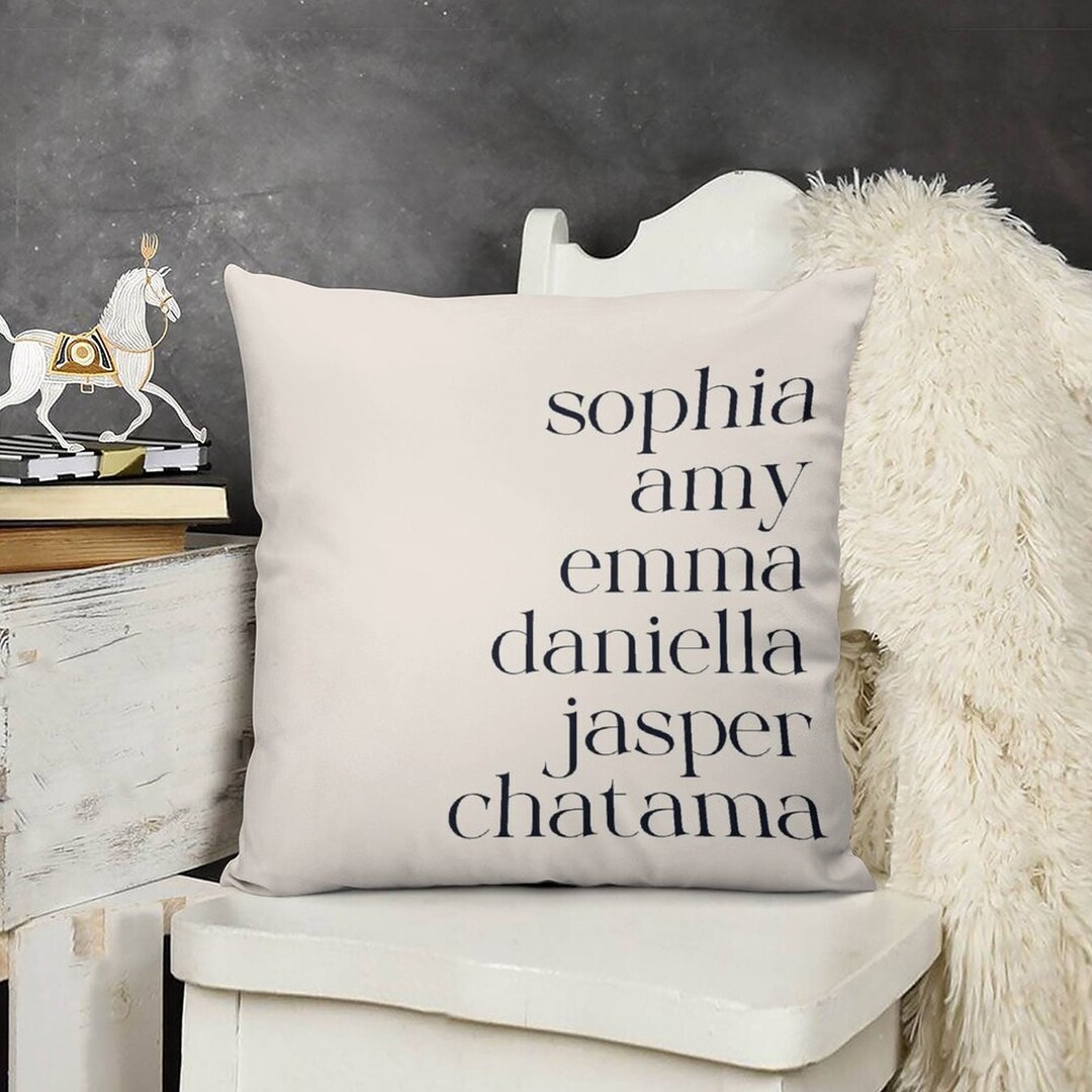 Custom Family Names Pillow Cover, Personalized Customized Throw Pillow