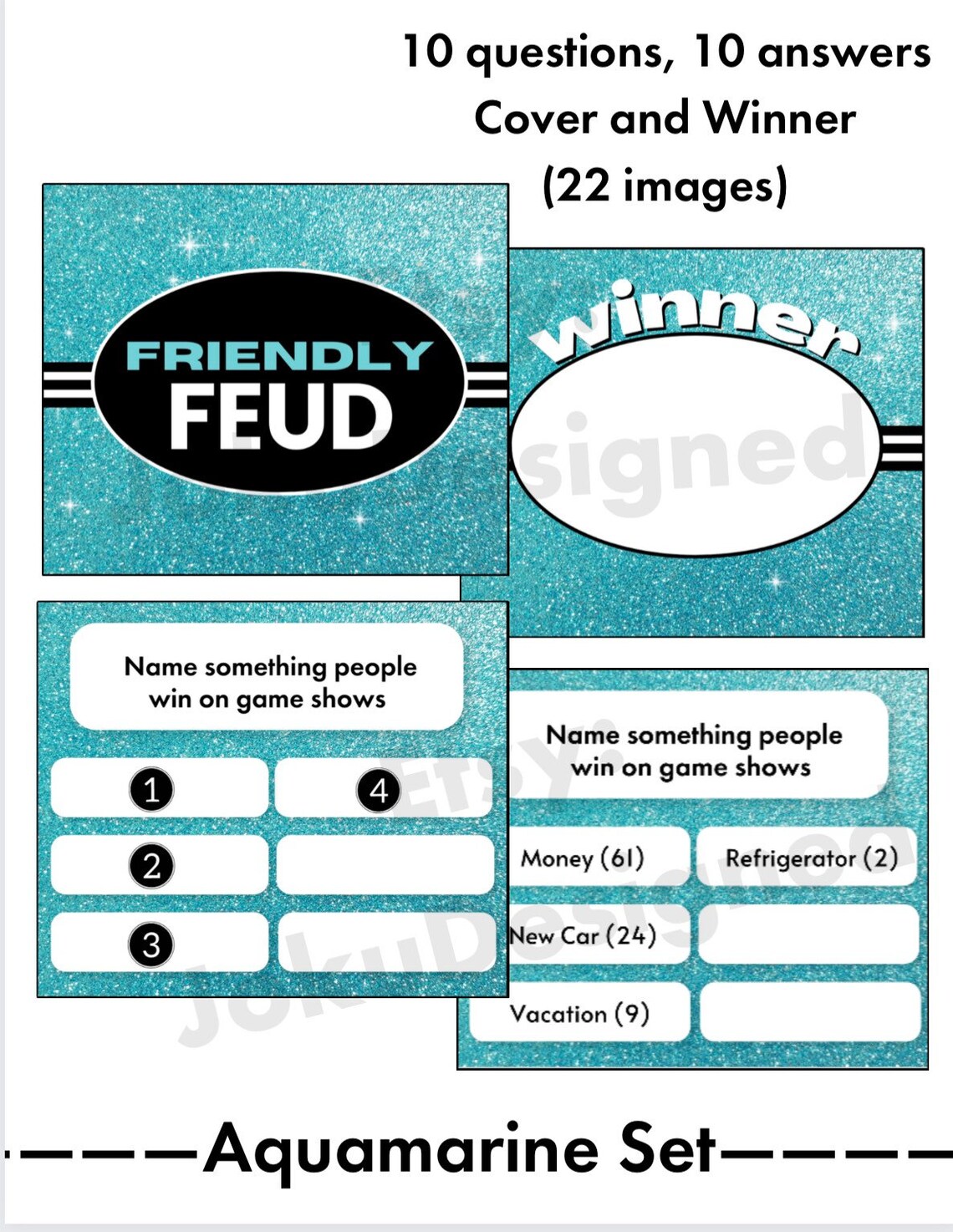 Friendly Feud Game Graphics Images (aquamarine) - Etsy