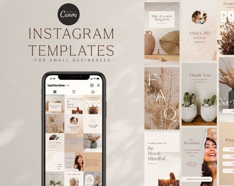 Instagram story post templates for business, neutral instagram templates for canva, beige templates, minimalist templates for instagram