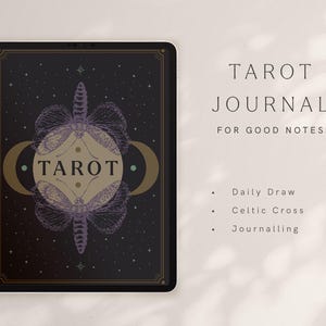 Tarot Journal für Goodnotes auf dem Ipad, digitales Tarot und Orakel Karten Pull Journal, modernes Hexen Journal, einfache Tarot Legung