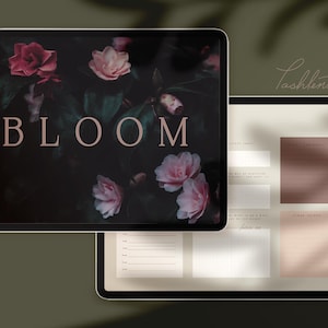 Maximalist journal floral undated mindfulness selfcare journal dark botanical aesthetic journal for goodnotes on ipad