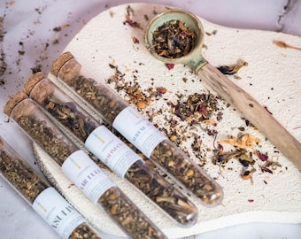 Organic Loose Leaf Herbal Tea Sampler – Ayurvedic Wellness Blends, Caffeine Free Variety Pack