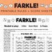 FARKLE Printable Rules &amp; Scoresheets Print as Many as You Need Easy ...