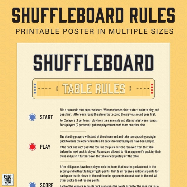 Shuffleboard Rules Etsy