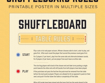 Printable Darts Common Game Rules Ready to Hang Frame Etc Print