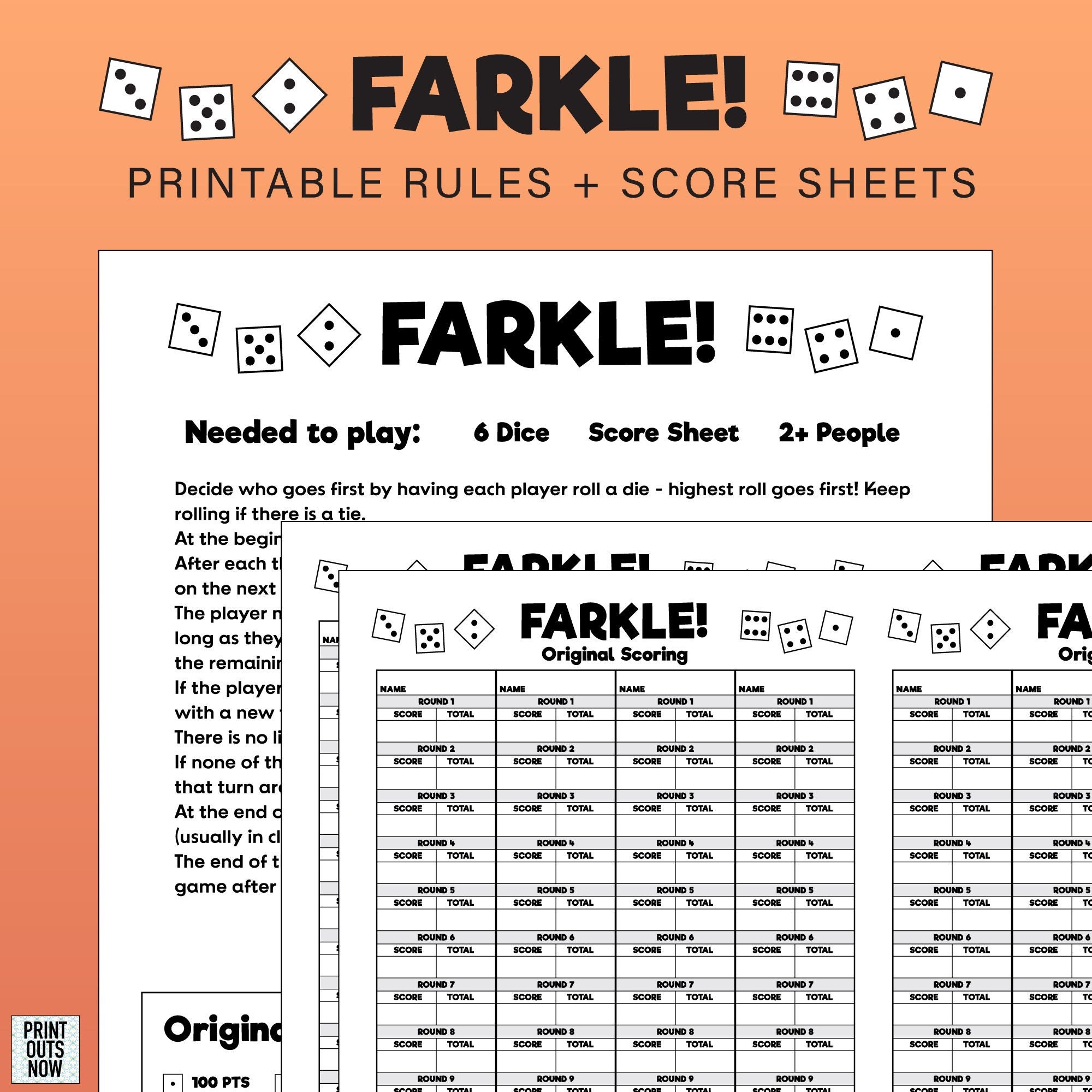 Printable Farkle Rules Printable Printable Farkle Rules Printable