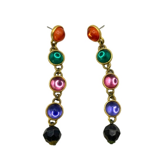 Bohemian Beaded Statement Earrings Multi Color Oval Drop Pearl Hoops Rainbow Marquise Lightweight Sparkly Crystal Teardrop Dangle