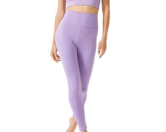 High Waisted Lilac Leggings, Women's Yoga Leggings, Solid Colors, Premium Spandex Pants