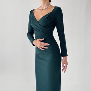 Petite Emerald Green Satin Dress - Etsy