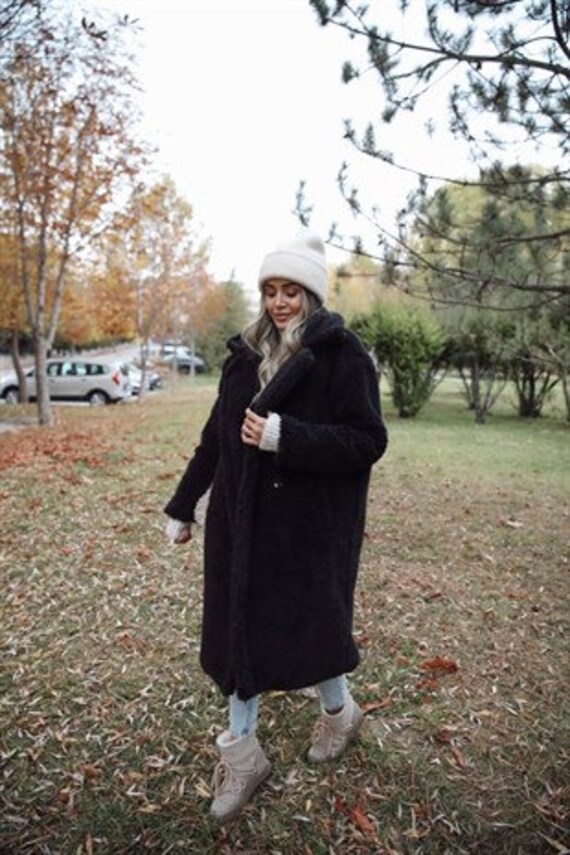 Women Overcoat Christmas Snow Teddy Coat Winter Outerwear Midi Cozy Coat Women Warm Coat Gift for Women Women Long Coat Etsy Canada