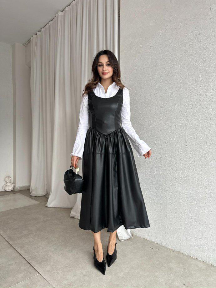 Black Dress Flare Leather - Etsy Black Dress Flare Leather - Etsy