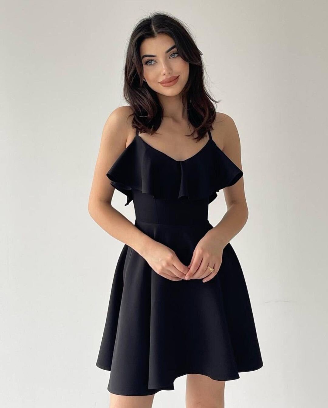 Black Summer Mini Dress, Mini Dress With Off-the-shoulder, Black Summer ...