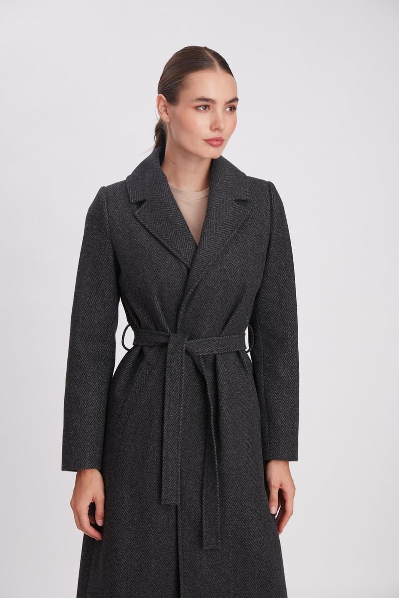 Wool Coat, Gray Wool Coat Women, Winter Coat Women, Asymmetrical Wool Coat,  Womens Coat Vintage, Autumn Winter Outerwear, Ylistyle C257501 